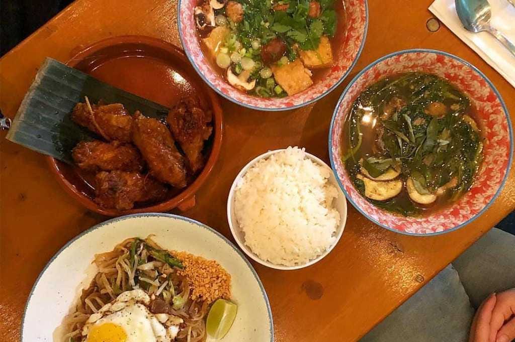 Various dishes in small bowls.