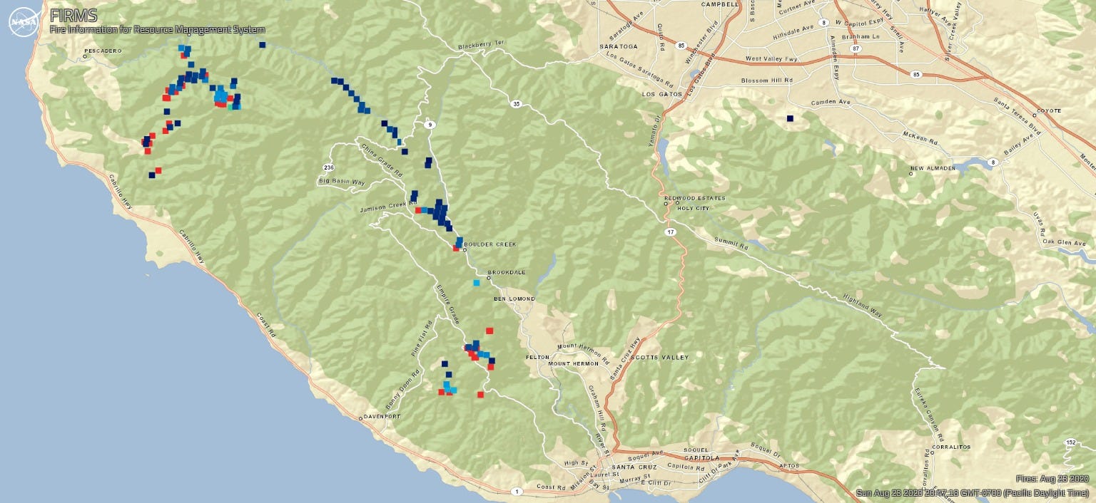 The previous map, but the blue areas have slightly shifted.