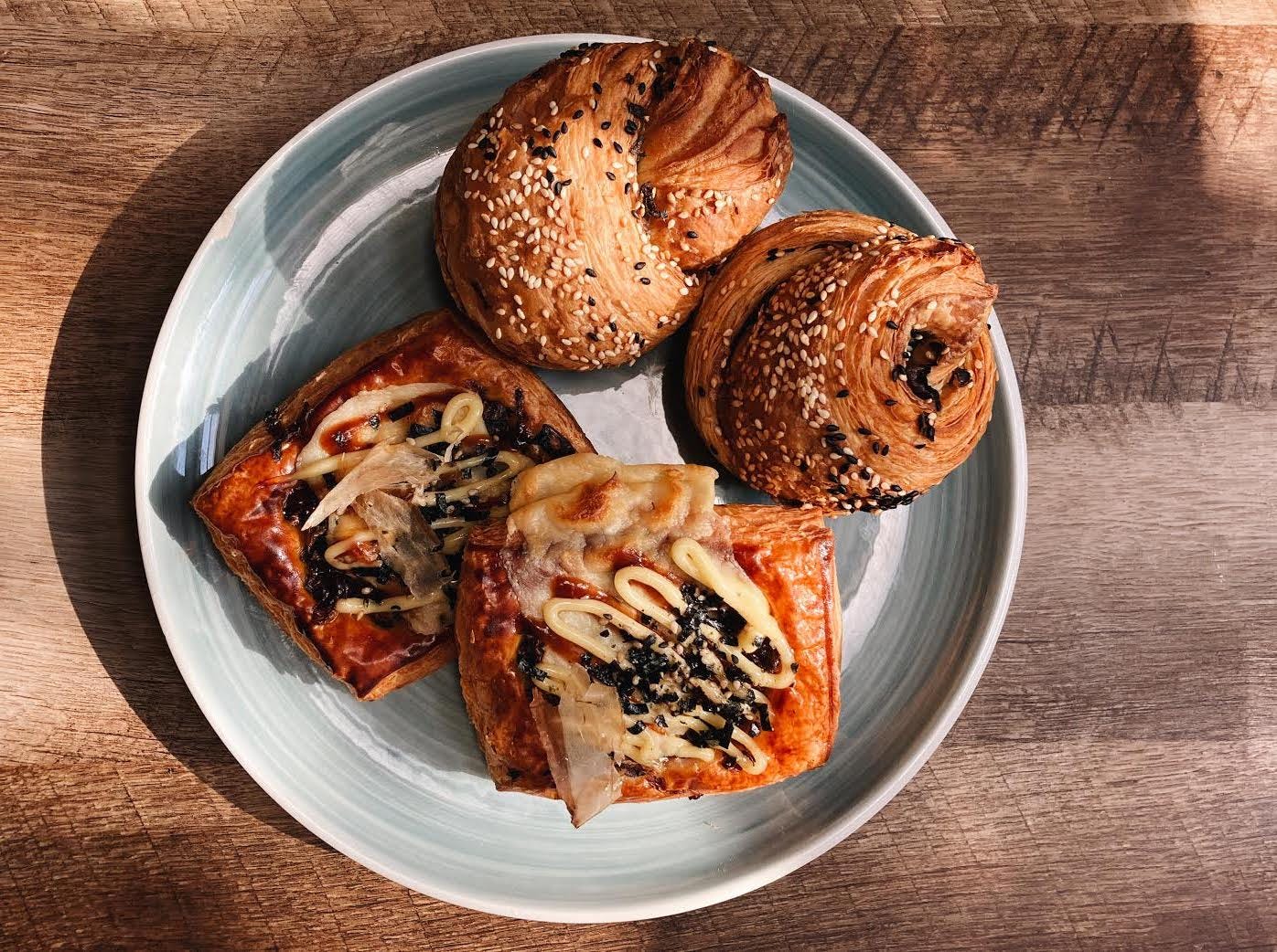 Pastries on a plate.