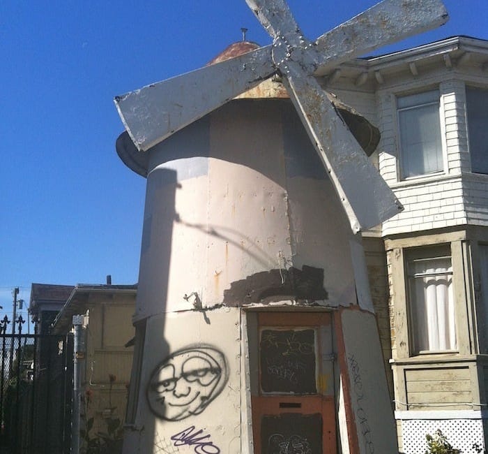 For years, I’ve passed that little windmill on Telegraph at 60th and wondered about it.