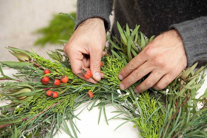 How to Make a Holiday Wreath Using Plants from Your Yard — The Bold Italic — San Francisco