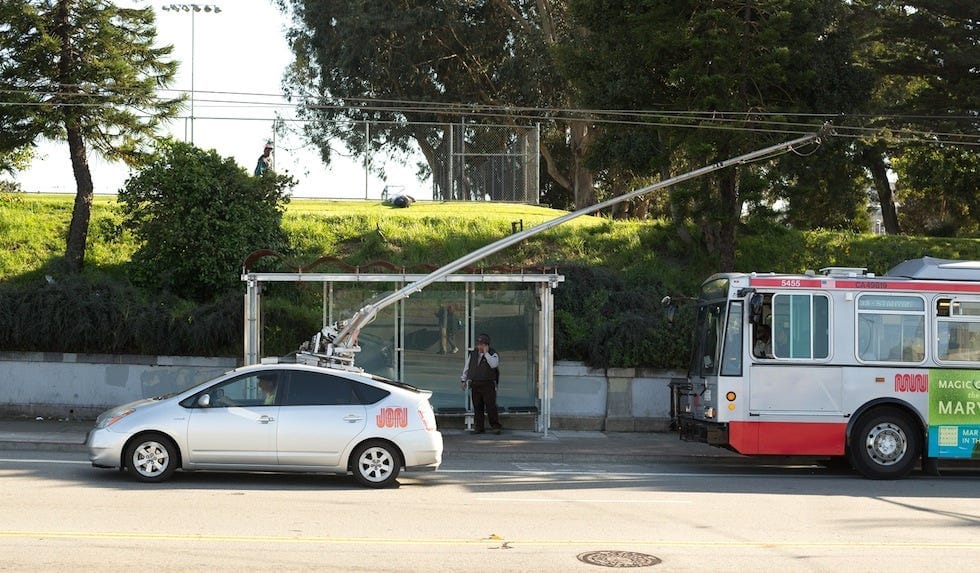 Hacked Prius Running on MUNI Power Lines