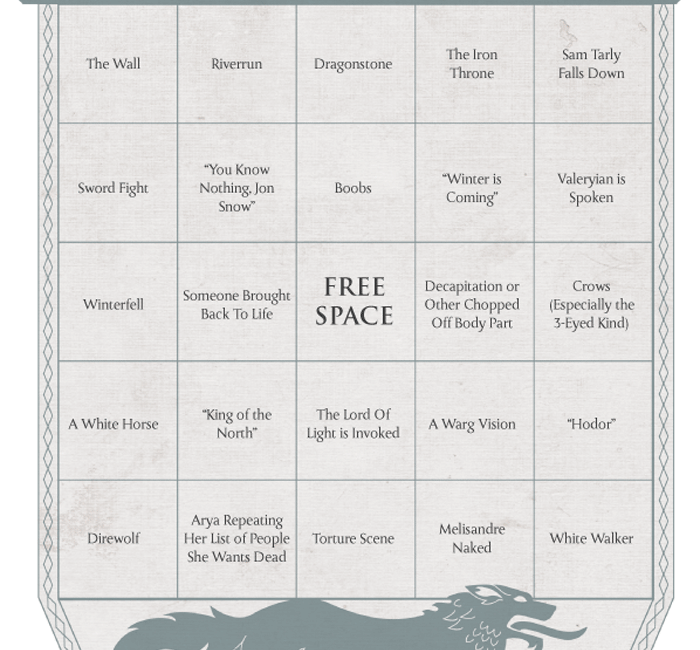 Play Game of Thrones Bingo! — The Bold Italic — San Francisco