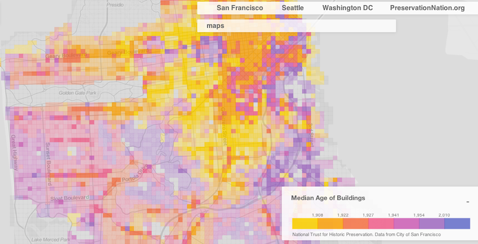 Map: Check Out the Age of the Buildings in Your Neighborhood — The Bold Italic — San Francisco