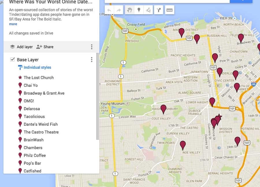 The Stories of Your Worst Online Dates, Mapped — The Bold Italic — San Francisco