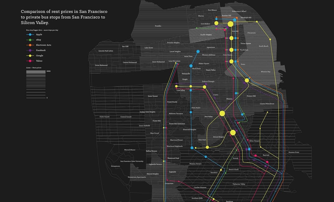 Map Shows SF Rent Prices vs. Shuttle Locations — The Bold Italic — San Francisco