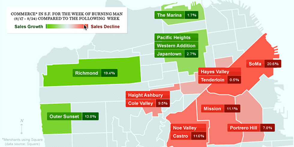 Map Shows Which SF Hoods Go to Burning Man — The Bold Italic — San Francisco