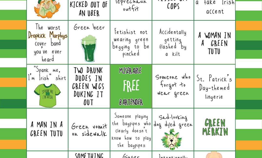 Your St. Patrick’s Day Bar-Crawl Bingo Card
