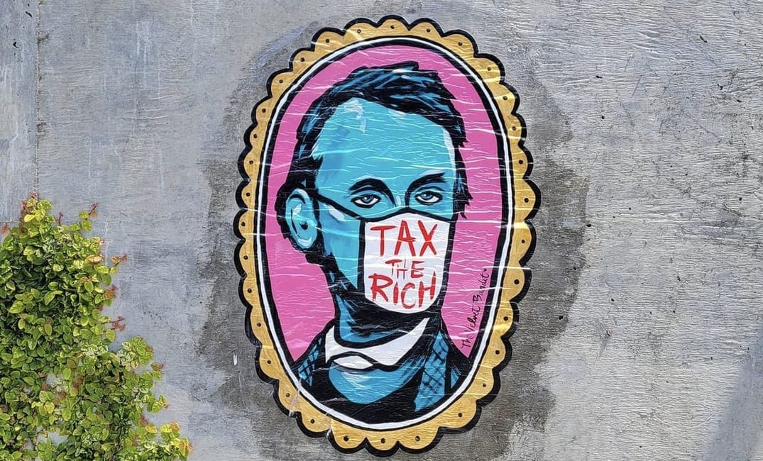 ‘Tax the Rich’ Street Art in Marin Goes Viral