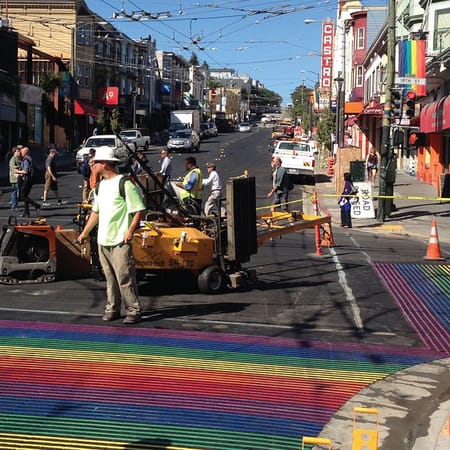 Image of: PHOTOS: Castro’s Rainbow Crosswalks are Here