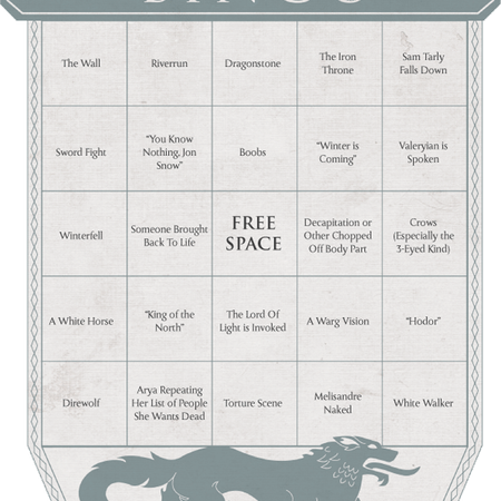 Image of: Play Game of Thrones Bingo! — The Bold Italic — San Francisco