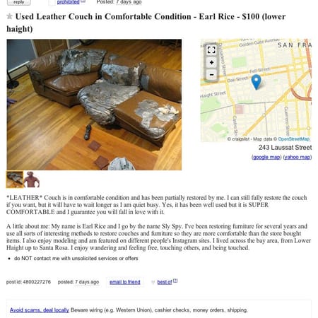 Image of: Uhh, WTF Happened To This Couch on Craigslist? — The Bold Italic — San Francisco