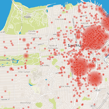 Image of: Map: This is Where Thieves Love Stealing Bikes in SF — The Bold Italic — San Francisco