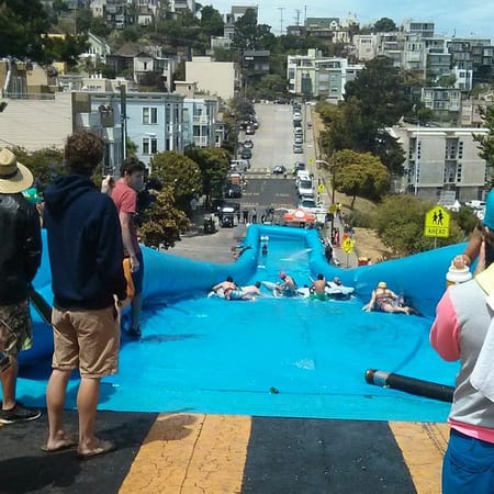 Image of: Enormous Slip’N Slide on Potrero Hill on Saturday — The Bold Italic — San Francisco