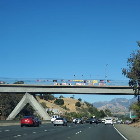 Image of: Anti-vaxxers Take Over Bay Area Overpass