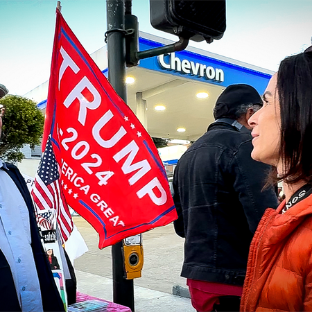 Image of: So there was a Trump table outside Sunset Night Market