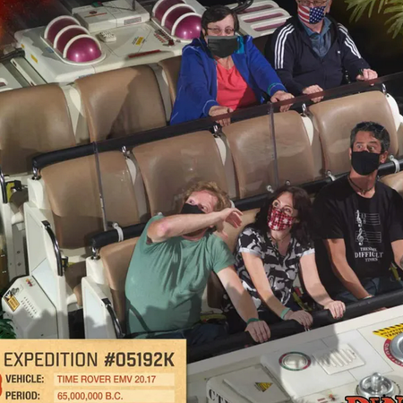 Image of: Disney World Awkwardly Photoshopped Masks on Riders’ Faces