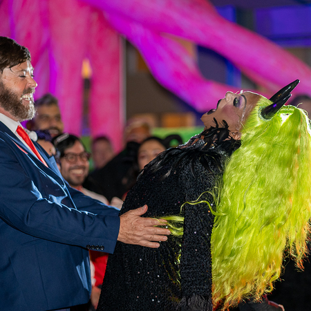 Image of: ‘Glow in the Streets’ was a chill half block of neon fun