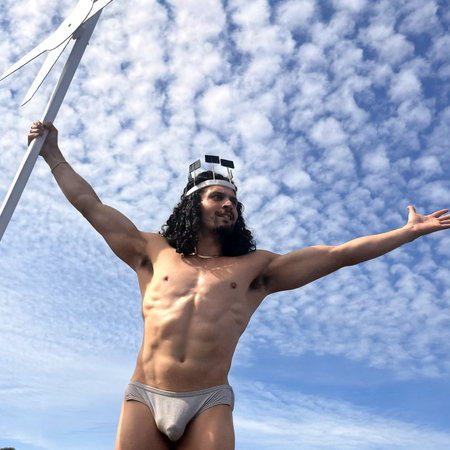 Image of: Hunky Jesus Saved Me Again. Just Like Renewable Energy.